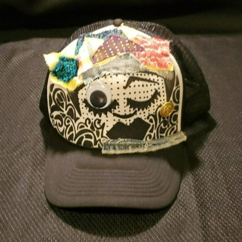 Trucker Hat, Custom Patchwork, Unisex Euc - image 1